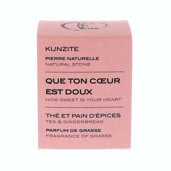 QUE TON COEUR EST DOUX 
bougie parfumée Pierres de vie – Kunzite 1