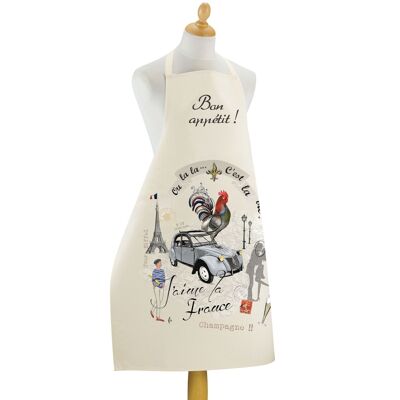 Large kitchen apron France Panorama Ecru 72 x 96