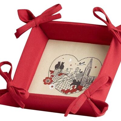 Red Heart Cats Bread Basket 20 x 20 x 7