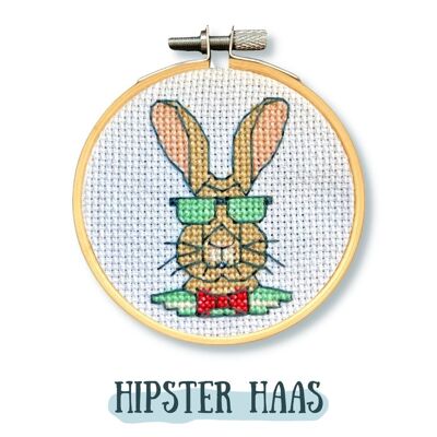 Lièvre Hipster | Kit de point de croix