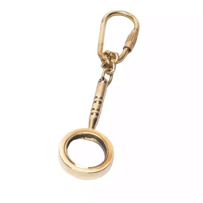 Brass Magnifying Glass Magnifier Keychain