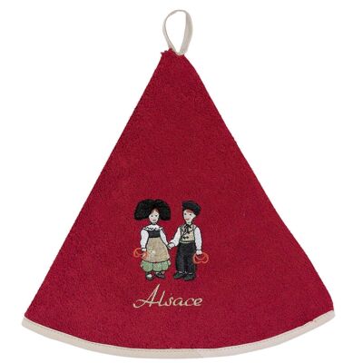 Toalla de Mano Redonda Brode Pareja Infantil Rojo Diámetro 60 cm