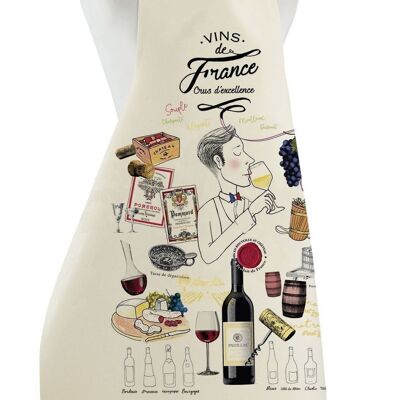 Large Crus d'excellence kitchen apron Ecru 72 x 96