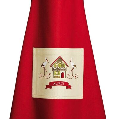 Hisla Red/Ecru kitchen apron 72 x 85