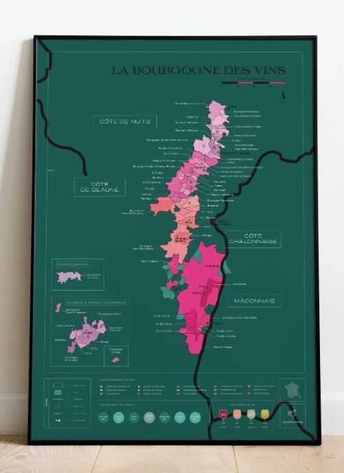 Carte des vins à gratter - Bourgogne