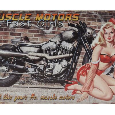 Muscle Motors metalen bord 20x30cm