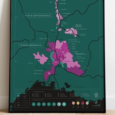 Rhône wine map to scratch off