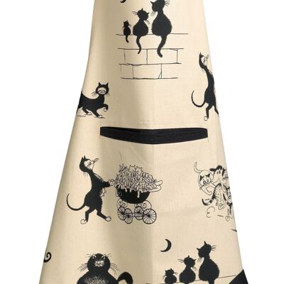 Dubout Printed Kitchen Apron 3 Beige Cats 72 x 85