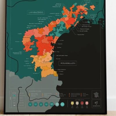 Scratch off Languedoc wine map