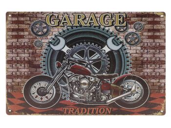 Plaque métal garage tradition 20x30cm