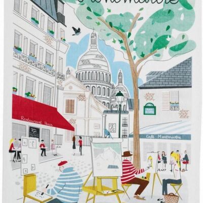 Tea towel Paris Montmartre Ecru 48 x 72