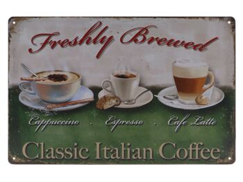 Plaque en métal Classic Italian Coffee 20x30cm