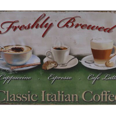 Classic Italian Coffee metalen bord 20x30cm