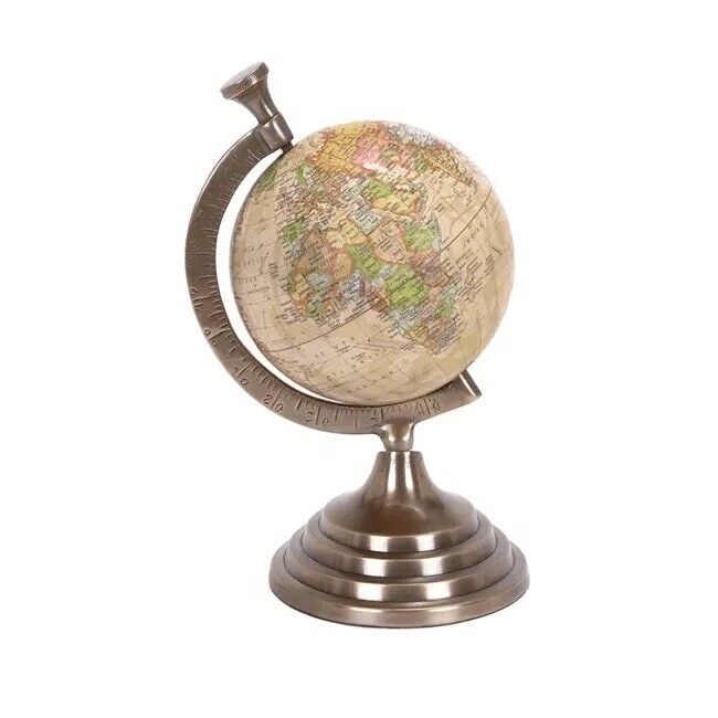 Mappamondo in alluminio 10x5"