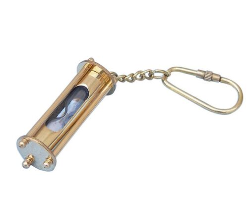 Brass Sand Timer keychain