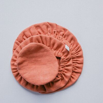 Charlottes linen dish covers | terracotta color