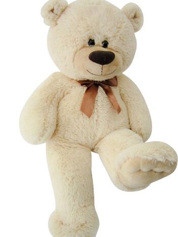 Sweety Toys 4638 ours en peluche 80 cm beige - ours en peluche avec nœud 1