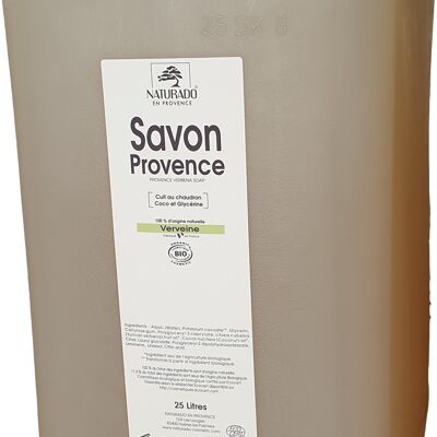 Vrac jerrican 25 litres Savon Provence Verveine bio Ecocert