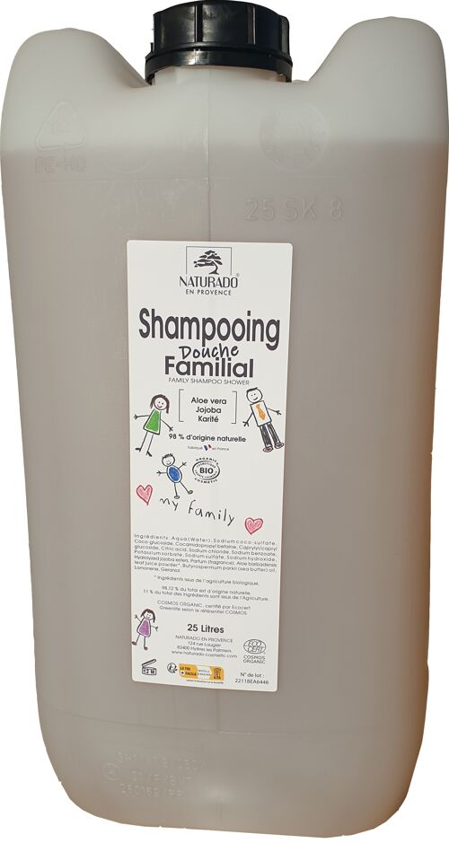 Vrac jerrican 25 Litres Shampooing douche Familial Karité bio Ecocert