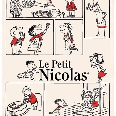 Paño de cocina Petit Nicolas The Birthday Crudo 48 x 72