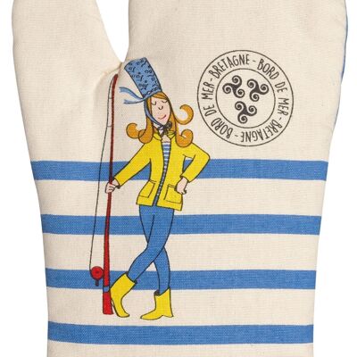 Breton Aperitif kitchen glove Ecru 18 x 28