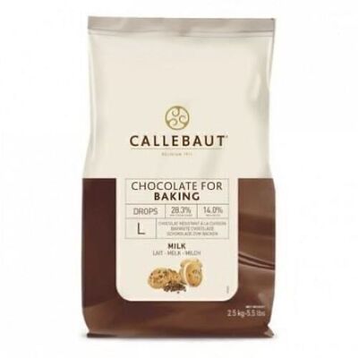 CALLEBAUT - DROPS - Cioccolato al latte (28,3% cacao) - sacchetto da 2,5 kg
