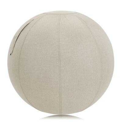 Ergonomic sitting ball AKTEVIO 10 fabric gymnastics ball with cover, incl. carrying handle, beige
