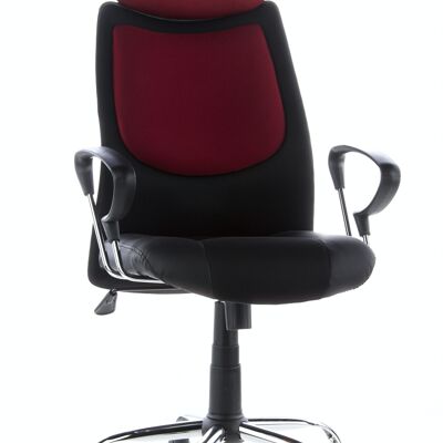 Chaise de bureau CITY 80 chaise pivotante pour bureau à domicile, dossier haut, appuie-tête, tissu/PU, noir/rouge