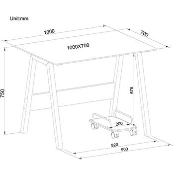 Bureau avec plateau en verre DELPHI table d'ordinateur, table de bureau, table PC 100x70, verre satiné/argent 2