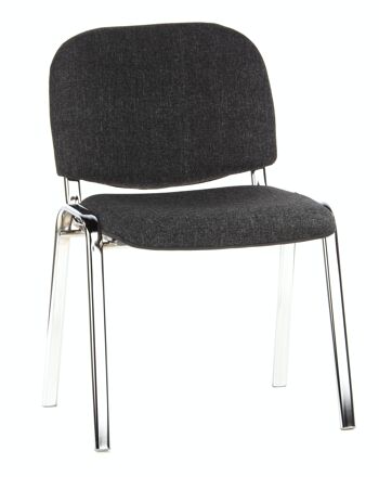 Chaise de conférence / chaise visiteur / chaise XT 600, empilable, chrome/anthracite 1