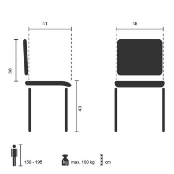 Chaise de conférence / chaise visiteur / chaise XT 600, empilable, noir/hêtre 2