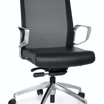 Professional office chair PROVIDER NET Backrest breathable, imitation leather, black