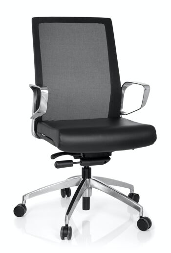 Chaise de bureau professionnelle PROVIDER NET Dossier respirant, simili cuir, noir 1