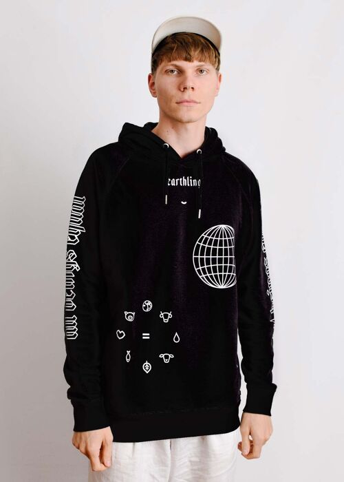 Earthling - Hoodie - Black - ORGANIC x RECYCLED - Small