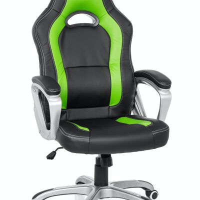 Silla gaming / silla de oficina GAMING ZONE PRO AB100 símil piel negro/verde