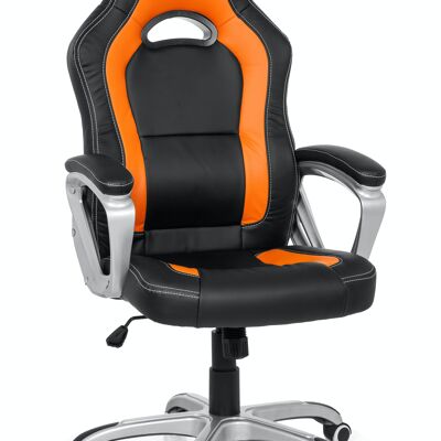 Chaise gamer / chaise de bureau GAMING ZONE PRO AB100 simili cuir noir/orange