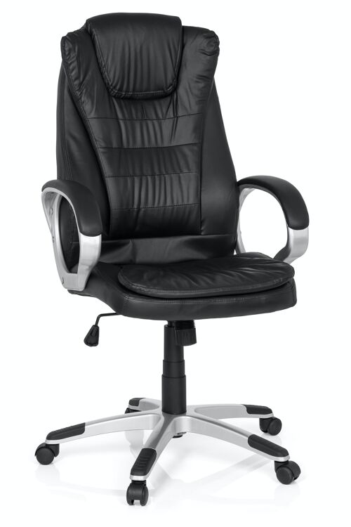 XXL Chefsessel RELAX WB100 ergonomischer Schreibtischstuhl, Kunstleder, Schwarz