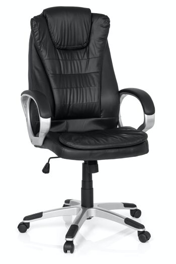 Fauteuil de direction XXL RELAX WB100 fauteuil de bureau ergonomique, simili cuir, noir 1