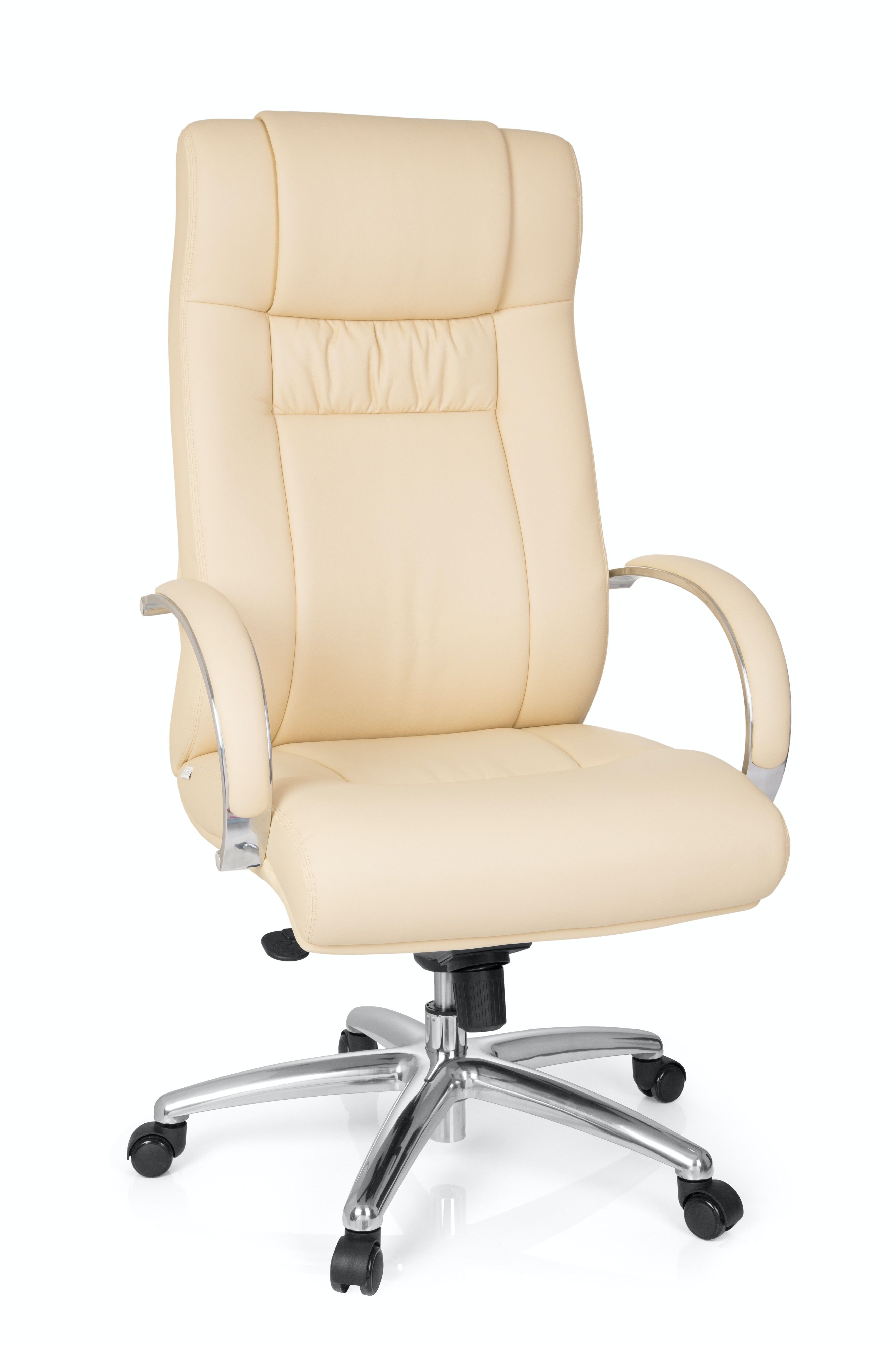 Executive chair XXL G 600 swivel chair with high backrest, imitation leather, beige/cream