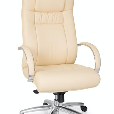 Poltrona direzionale XXL G 600 sedia girevole con schienale alto, similpelle, beige/crema