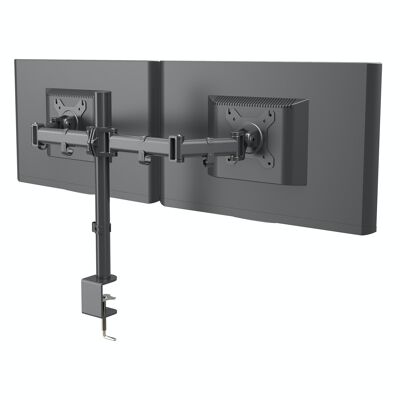 Supporto per monitor VM-MF2 Braccio per monitor a 2 bracci da 13 - 27 pollici ruotabile di 360°, acciaio, nero