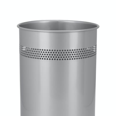 Waste collector / trash can CLEAN III metal 15 liter waste paper basket open 32 x 26 cm, silver