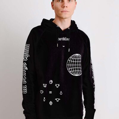 Earthling - Sweat à capuche - Noir - BIO x RECYCLÉ - Grand