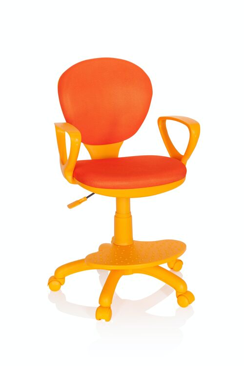 Kinderstuhl / Schreibtischstuhl KID COLOUR Stoff, Fußablage & Sitzfläche höhenverstellbar, Orange