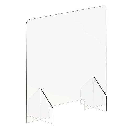 Thekenaufsatz CLEANUP II 65 x 65 cm Acryl Hygieneschutz Aufsteller mit Durchreiche, transparent