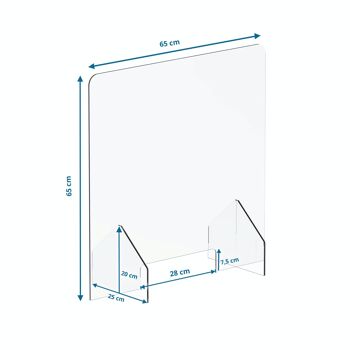 Accessoire de comptoir CLEANUP II 65 x 65 cm présentoir de protection hygiénique en acrylique avec trappe, transparent 3