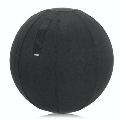 Pelota para sentarse ergonómica AKTEVIO 10 pelota de gimnasia de tela con funda, incluye asa de transporte, negra