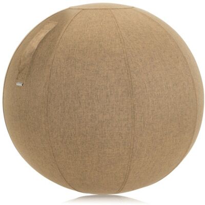 Ballon assis ergonomique Ballon de gymnastique en tissu AKTEVIO 10 avec housse, poignée de transport incluse, marron clair