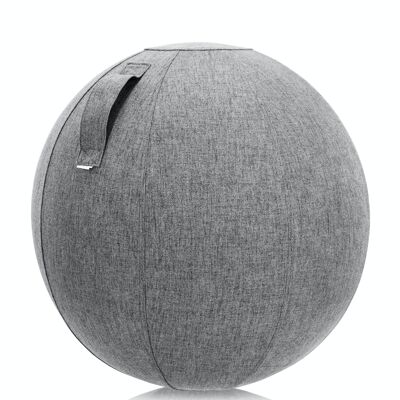 Ballon assis ergonomique Ballon de gymnastique en tissu AKTEVIO 10 avec housse, poignée de transport incluse, gris