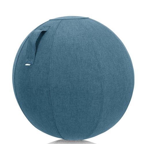 Sitzball ergonomisch AKTEVIO 10 Stoff Gymnastikball mit Bezug, inkl. Tragegriff, Blau